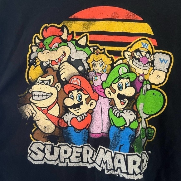 Super Mario Bros Cast of Characters T Shirt Men’s Large - Picture 2 of 3